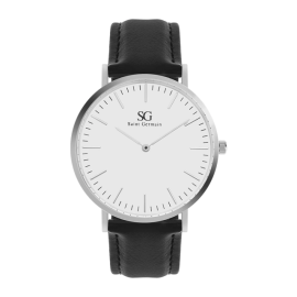 Relgio Masculino Preto Pulseira De Couro Murray Hill 40mm